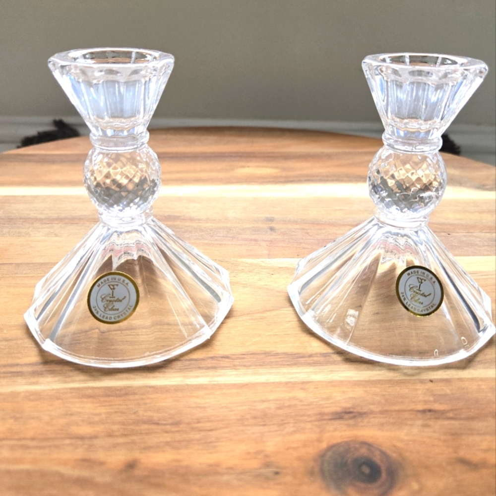 Ballerina 4 in candlesticks 24% Lead Crystal